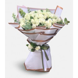 Kucak Dolusu Beyaz Gül Buketi