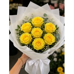7 sarı gül buketi 
