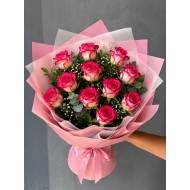 Pembe gül buketi 11’li