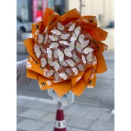 Kelebek Buketi Beyaz Turuncu