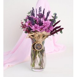 Cam Vazoda Pembe Papatya