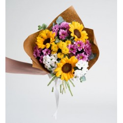 Kraft Bukette Ayçiçeği & Papatya ve Kasımpatı