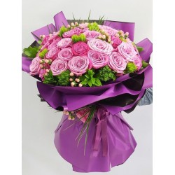 Sevgiliye 41 İthal Pembe Gül Buketi