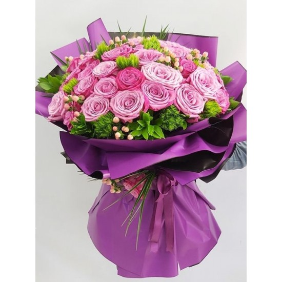 Sevgiliye 41 İthal Pembe Gül Buketi
