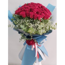  Hayatının Aşkına 70 Kırmızı Gül Buketi