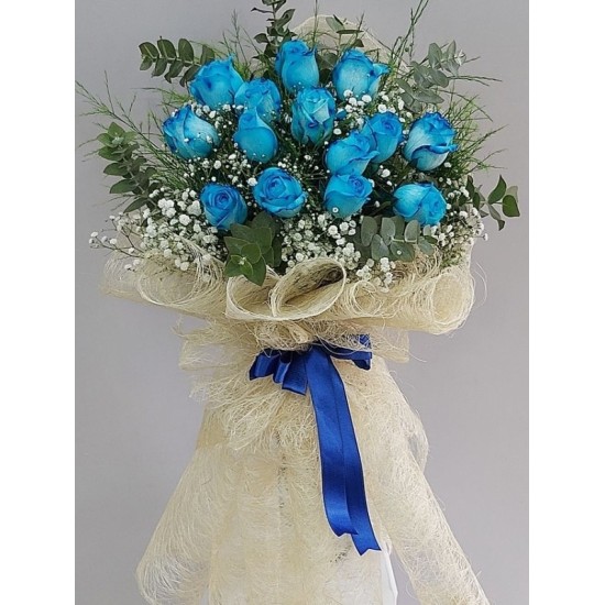 Mavi Gül Buketi Abakada 14 Adet