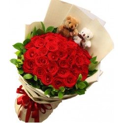 Ayıcıklı 41 Gül Buketi