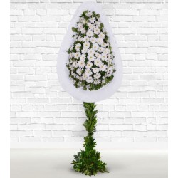 Beyaz Gerbera Açılış Düğün Çelenk