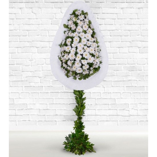 Beyaz Gerbera Açılış Düğün Çelenk