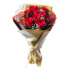En Değerliye  Özel Ambalajda 10 İthal Kırmızı Gül Buketi